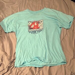 Obey Tune Out T-Shirt in Aqua
